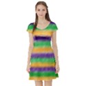 Mardi Gras Strip Tie Die Short Sleeve Skater Dress View1