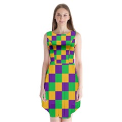 Mardi Gras Checkers Sleeveless Chiffon Dress   by PhotoNOLA