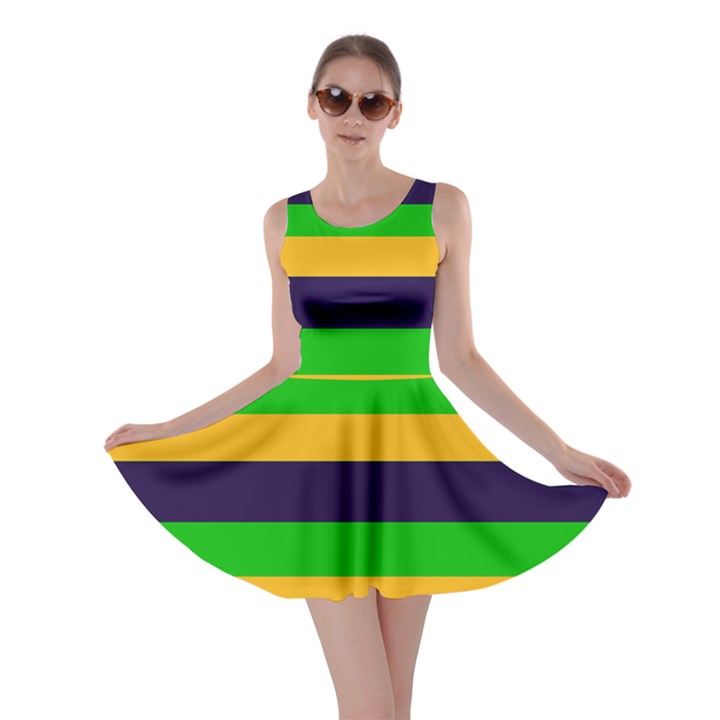 Mardi Gras Stripes Skater Dress