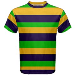 Mardi Gras Stripes Men s Cotton Tee by PhotoNOLA