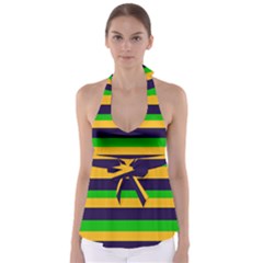 Mardi Gras Stripes Babydoll Tankini Top by PhotoNOLA