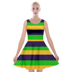 Mardi Gras Stripes Velvet Skater Dress by PhotoNOLA