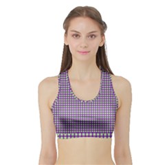 Mardi Gras Purple Plaid Sports Bra With Border by PhotoNOLA