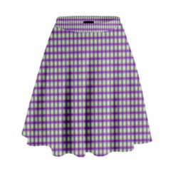 Mardi Gras Purple Plaid High Waist Skirt by PhotoNOLA