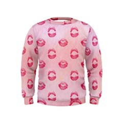 Watercolor Kisses Patterns Kids  Sweatshirt by TastefulDesigns