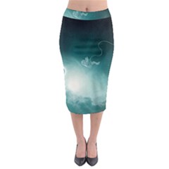 Astronaut Space Travel Gravity Midi Pencil Skirt by Simbadda