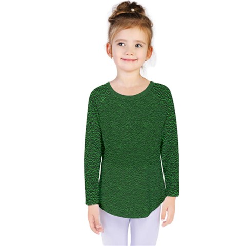 Texture Green Rush Easter Kids  Long Sleeve Tee by Simbadda