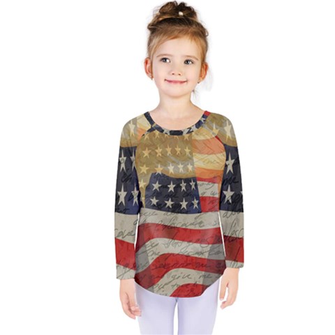 American President Kids  Long Sleeve Tee by Valentinaart