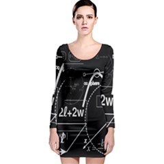 School Board  Long Sleeve Bodycon Dress by Valentinaart