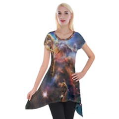 Pillar And Jets Short Sleeve Side Drop Tunic by SpaceShop