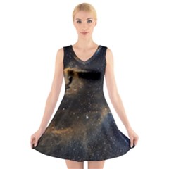 Seagull Nebula V-neck Sleeveless Skater Dress by SpaceShop