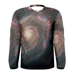 Whirlpool Galaxy And Companion Men s Long Sleeve Tee by SpaceShop