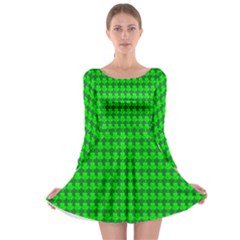 St  Patricks Day Green Long Sleeve Skater Dress by PhotoNOLA