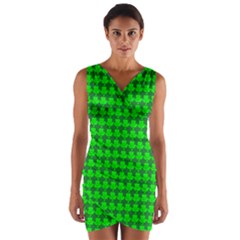 St  Patricks Day Green Wrap Front Bodycon Dress by PhotoNOLA