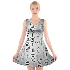 Science Formulas V-neck Sleeveless Skater Dress by Simbadda