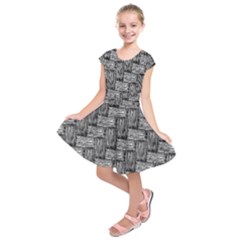 Gray Pattern Kids  Short Sleeve Dress by Valentinaart