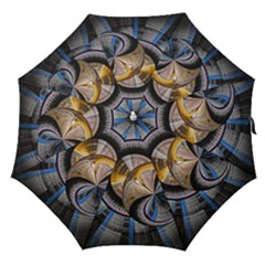 Fractal Tech Disc Background Straight Umbrellas by Simbadda