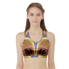 Symmetric Fractal Sports Bra With Border by Simbadda