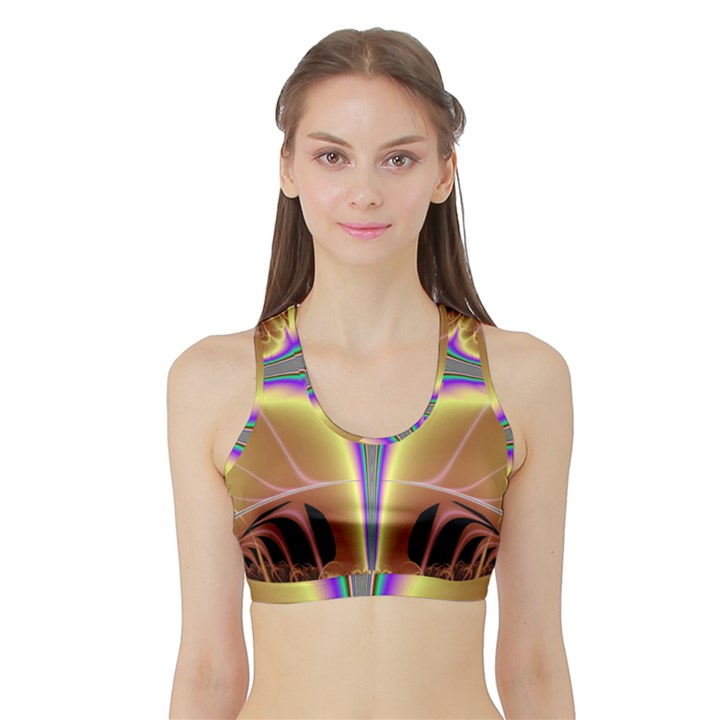 Symmetric Fractal Sports Bra with Border