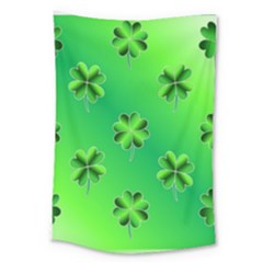 Shamrock Green Pattern Design Large Tapestry by Simbadda