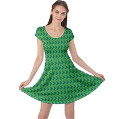 Clovers On Dark Green Cap Sleeve Dresses by PhotoNOLA