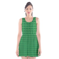 Clovers On Dark Green Scoop Neck Skater Dress by PhotoNOLA