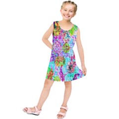 Bright Rainbow Background Kids  Tunic Dress by Simbadda