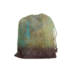 Aqua Textured Abstract Drawstring Pouches (large)  by digitaldivadesigns