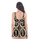 Black And Gold Buttons And Bars Depicting The Signs Of The Astrology Symbols Skater Dress Swimsuit View2