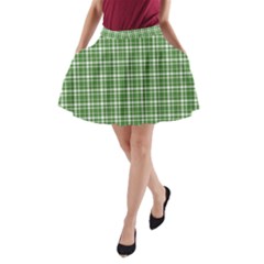 St  Patricks Day Plaid Pattern A-line Pocket Skirt by Valentinaart