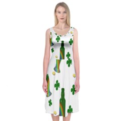 St  Patricks Day  Midi Sleeveless Dress by Valentinaart