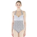 Lines and stripes patterns Halter Swimsuit View1