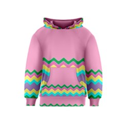 Easter Chevron Pattern Stripes Kids  Pullover Hoodie by Amaryn4rt