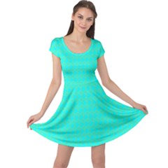 Clovers On Blue Cap Sleeve Dresses by PhotoNOLA