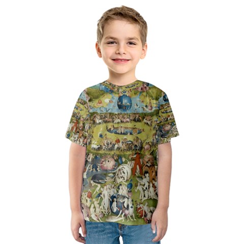 Hieronymus Bosch Garden Of Earthly Delights Kids  Sport Mesh Tee by MasterpiecesOfArt