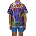 Abstract Elephant With Butterfly Ears Colorful Galaxy Kids  Short Sleeve Swimwear View2