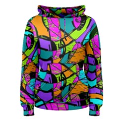 Abstract Art Squiggly Loops Multicolored Women s Pullover Hoodie by EDDArt