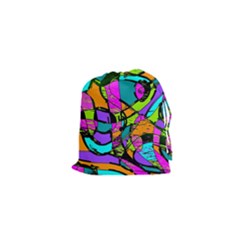 Abstract Art Squiggly Loops Multicolored Drawstring Pouches (xs)  by EDDArt