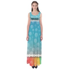 Rainbow Background Border Colorful Empire Waist Maxi Dress by Amaryn4rt