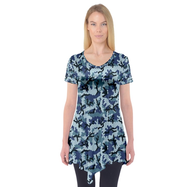 Navy Camouflage Short Sleeve Tunic 