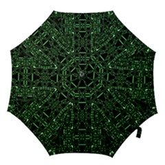 An Overly Large Geometric Representation Of A Circuit Board Hook Handle Umbrellas (large) by Simbadda