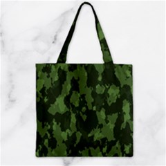 Camouflage Green Army Texture Zipper Grocery Tote Bag by Simbadda