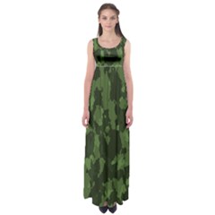 Camouflage Green Army Texture Empire Waist Maxi Dress by Simbadda