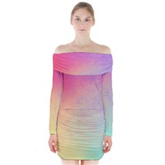 Colorful Long Sleeve Off Shoulder Dress by Wanni