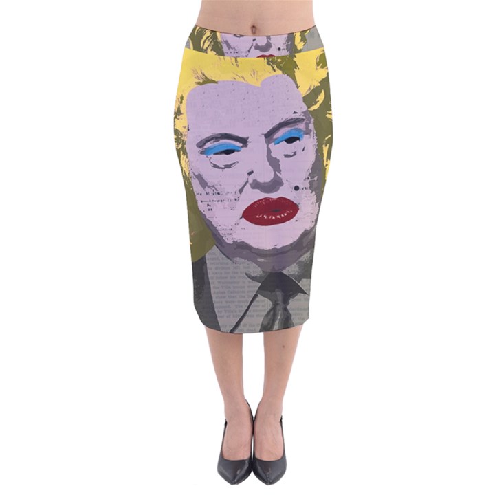 Happy Birthday Mr. President  Velvet Midi Pencil Skirt