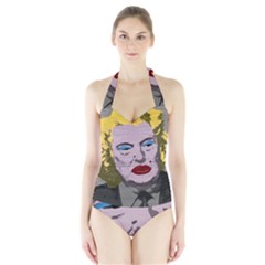 Happy Birthday Mr  President  Halter Swimsuit by Valentinaart