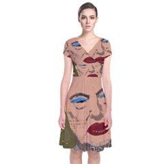 Happy Birthday Mr  President  Short Sleeve Front Wrap Dress by Valentinaart