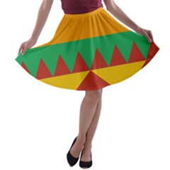 Burger Bread Food Cheese Vegetable A-line Skater Skirt by Simbadda