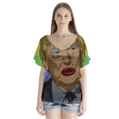 Donald Trump Flutter Sleeve Top by Valentinaart