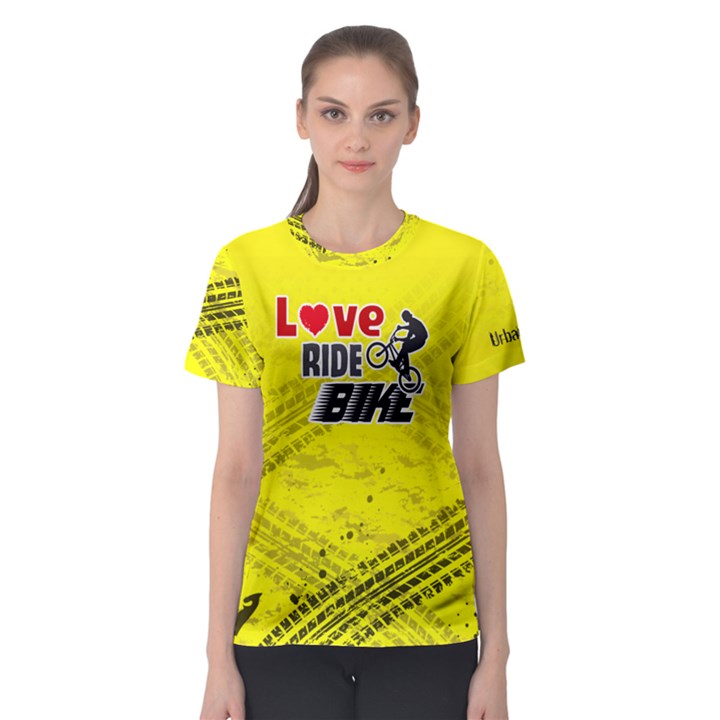 Love ride Bike Fitness Women s Sport Mesh Tee